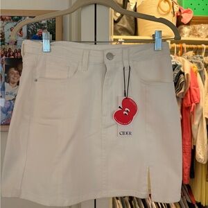 Cider Off-White Mini Skirt